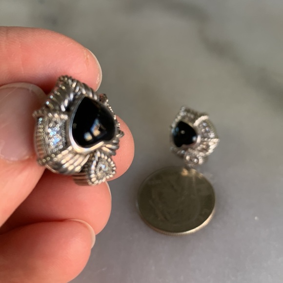 Judith ripka SS and Onyx earrings - Picture 7 of 9